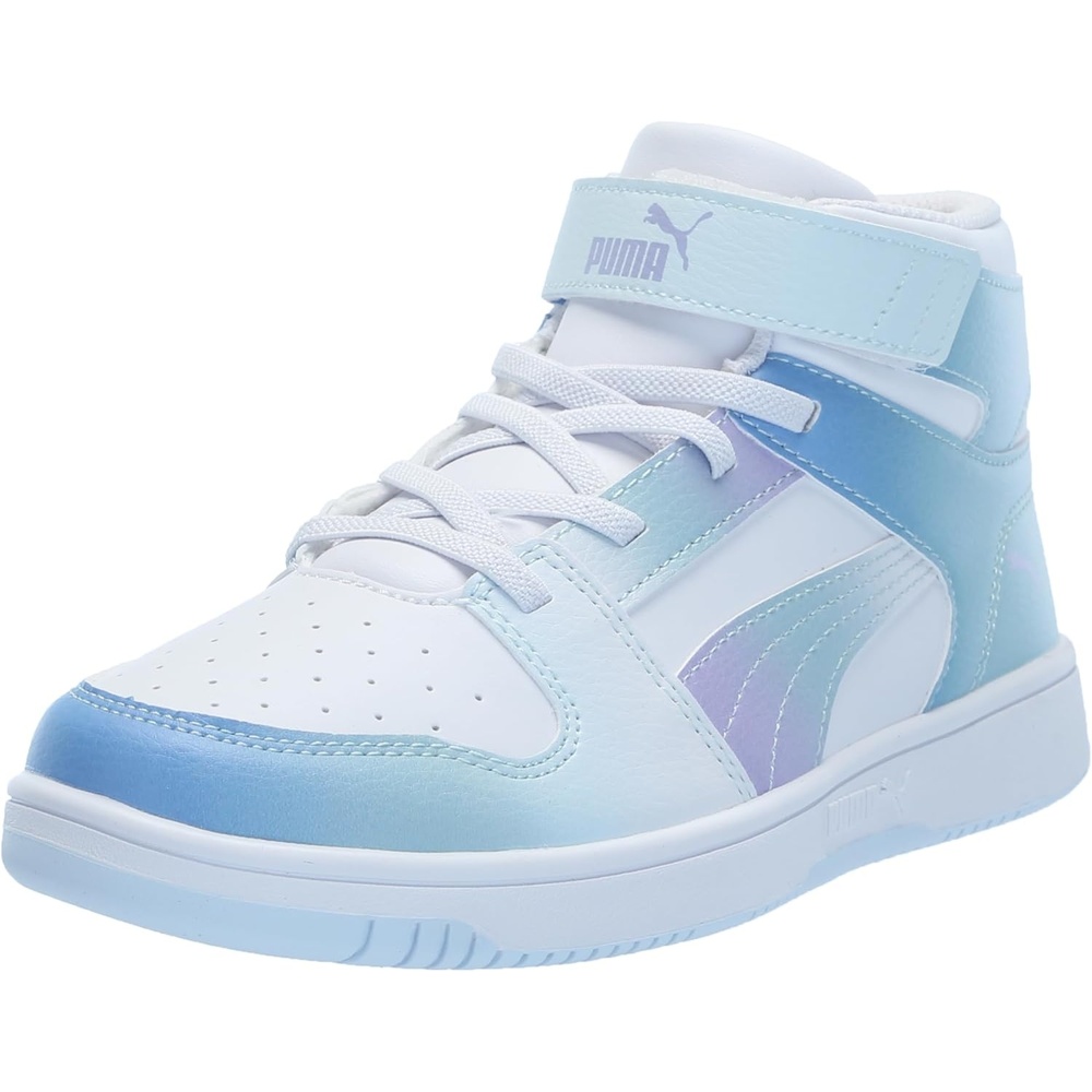 image:imagePUMA Boys Rebound Layup Slip On SneakersPuma Whitevivid Violetturquoise Surf