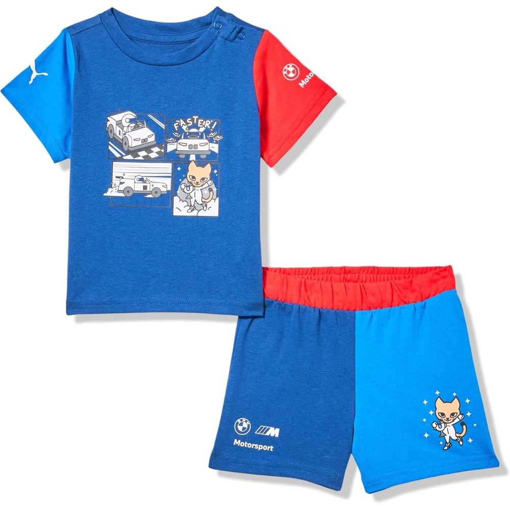 image:imagePUMA Infant Boys Bmw M Motorsport Essentials Graphic Crew Neck Short Sleeve amp Shorts Casual Tops CasualPro Bluem Color Ah25