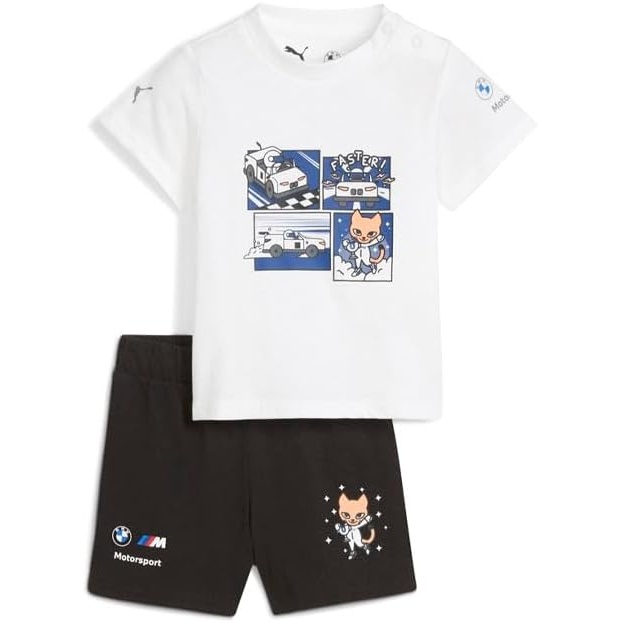 image:imagePUMA Infant Boys Bmw M Motorsport Essentials Graphic Crew Neck Short Sleeve amp Shorts Casual Tops CasualWhite