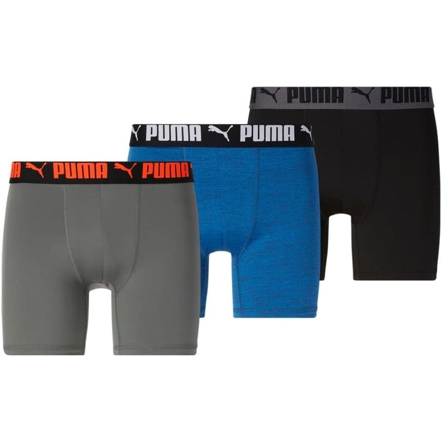 image:imagePUMA Mens 3 Pack Performance Boxer BriefBlueGrey
