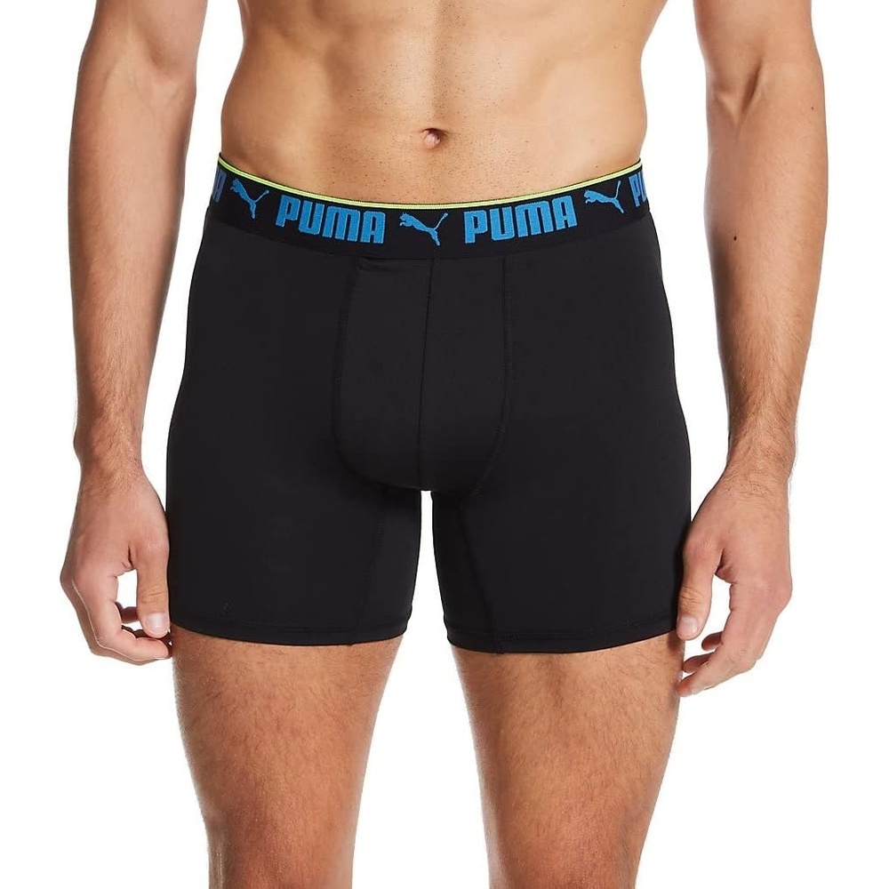 image:imagePUMA Mens 3 Pack Performance Boxer BriefGreenBlack Camo Print