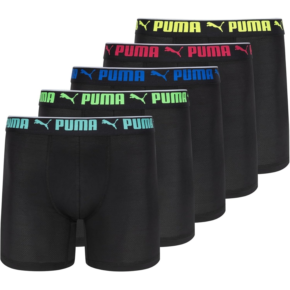 image:imagePUMA Mens 360 Sport Mesh 5 Pack Boxer BriefsBlackBright