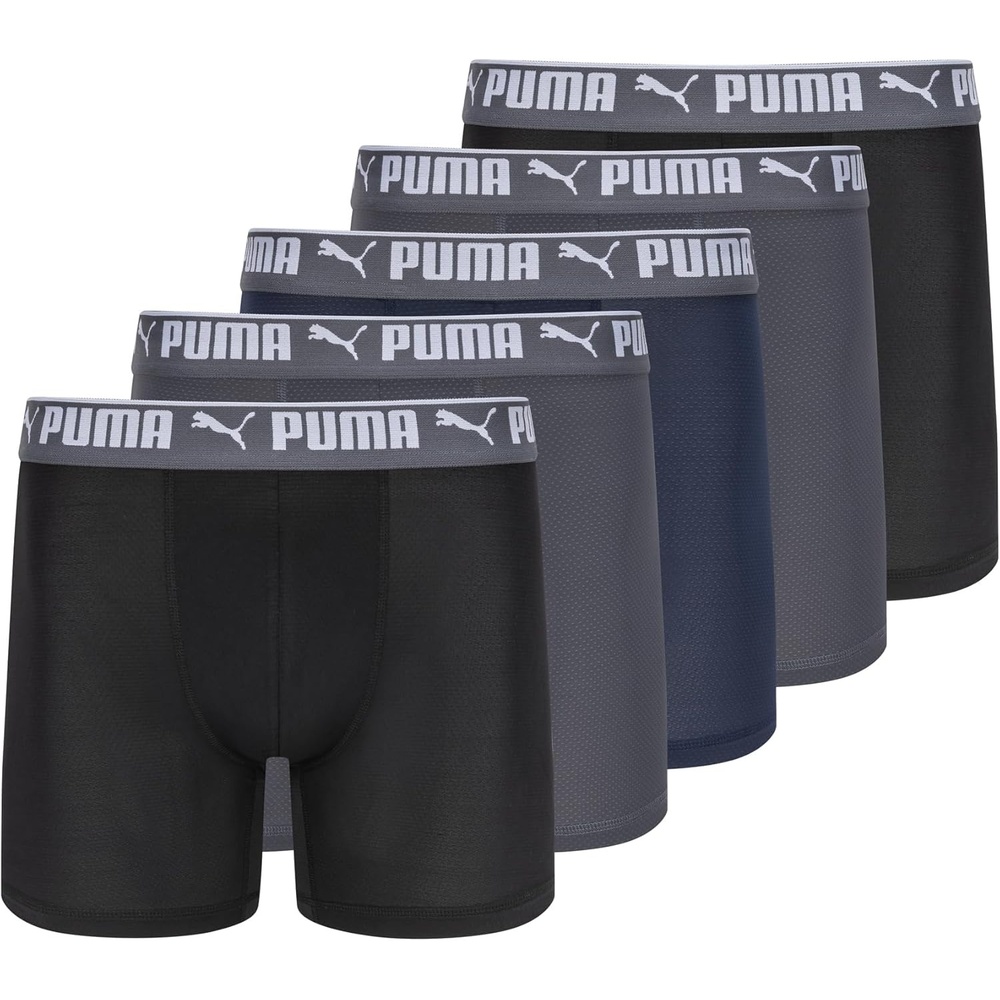 image:imagePUMA Mens 360 Sport Mesh 5 Pack Boxer BriefsBlackCastlerockClub Navy