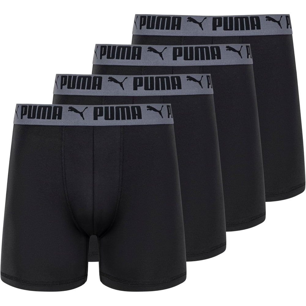 image:imagePUMA Mens 4 Pack Active Stretch Boxer BriefsBlack