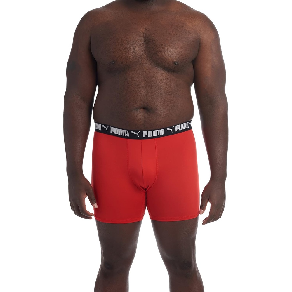 image:imagePUMA Mens Big amp Tall 3 Pack Athletic Fit Boxer BriefsPuma BlackHigh Risk Red