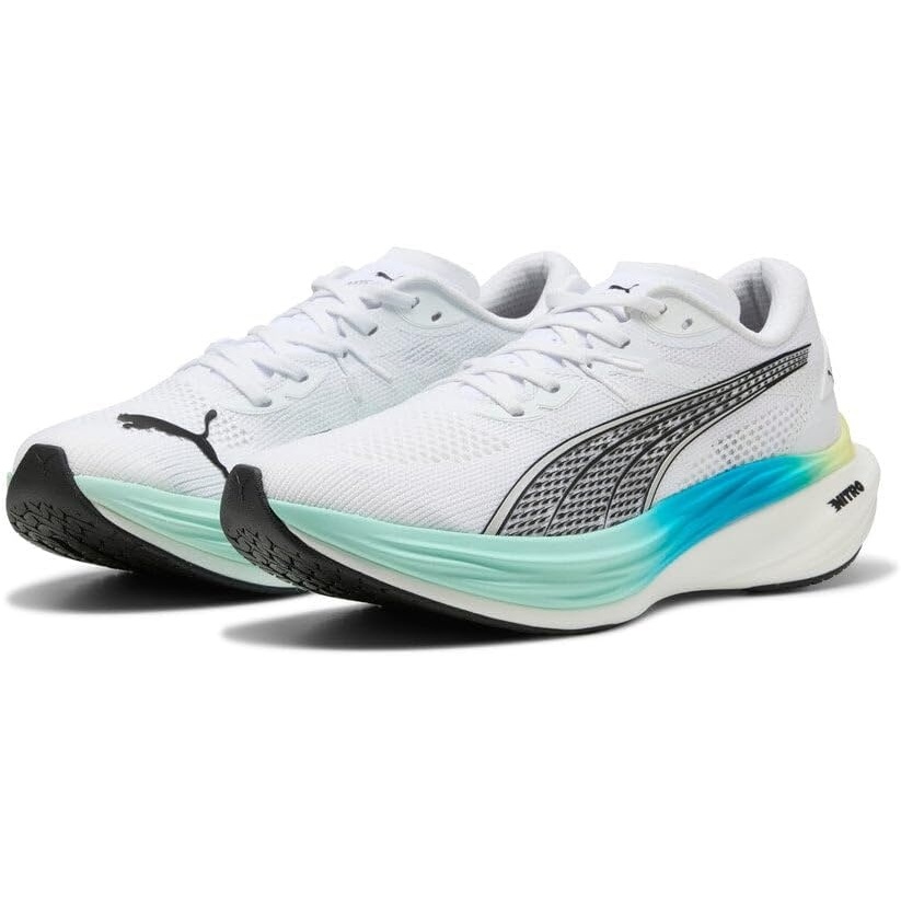 image:imagePUMA Mens Deviate Nitro 3 Running Sneakers ShoesPuma WhiteMint Melt