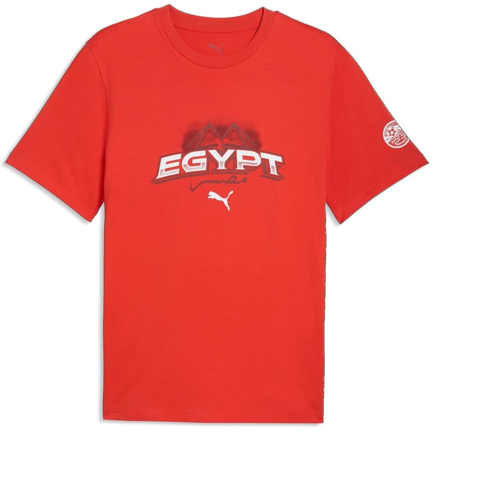 image:imagePUMA Mens Egypt Ftblculture Crew Neck Short Sleeve Athletic Soccer Cleats RedPuma Redpuma White