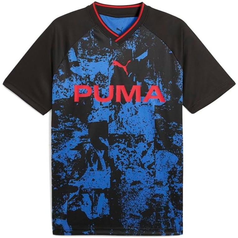 image:imagePUMA Mens Essentials Short Sleeve JerseyBlackteam Regal Red All Over Print Ah25