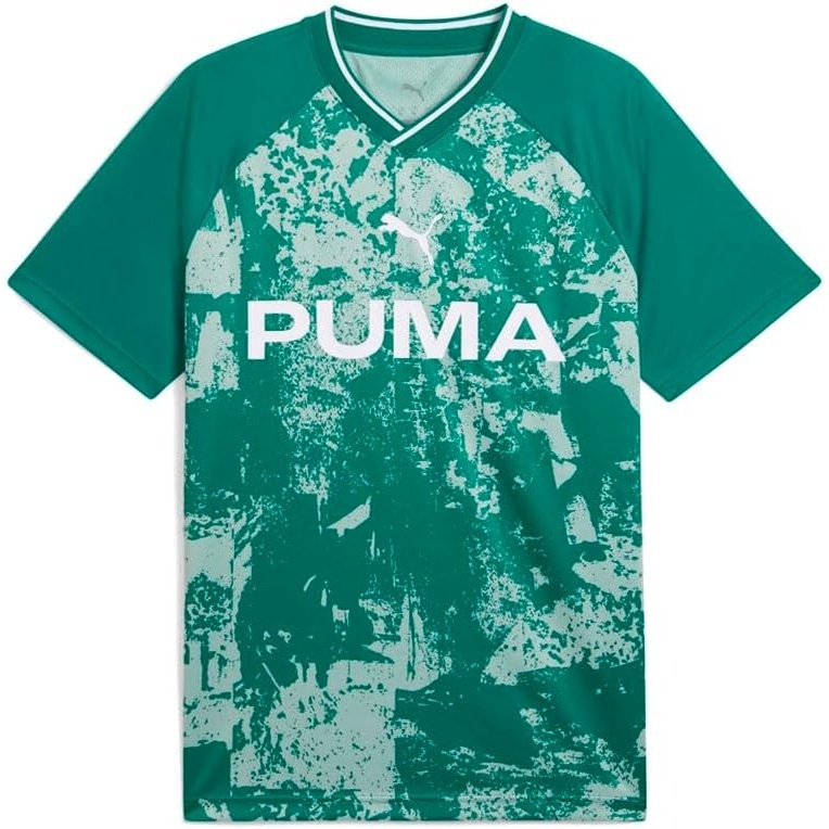 image:imagePUMA Mens Essentials Short Sleeve JerseyWild Greenlight Moss All Over Print Ah25