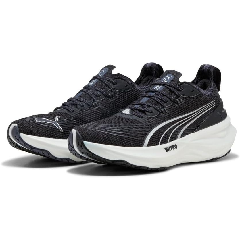 image:imagePUMA Mens Foreverrun Nitro Running Sneakers ShoesBlackWhite