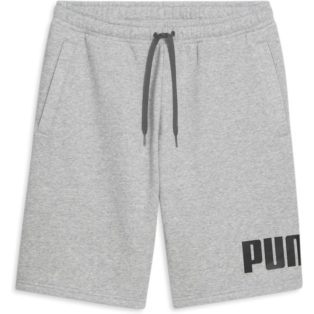 image:imagePUMA Mens Logo Fleece Drawstring 10 Inch Shorts Casual Bottoms Casual DrawstringGrey