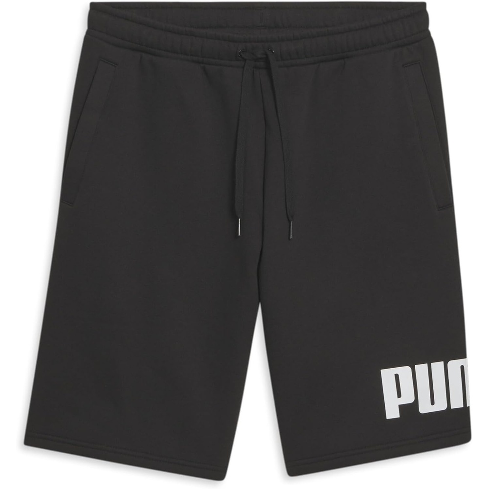 image:imagePUMA Mens Logo Fleece Drawstring 10 Inch Shorts Casual Bottoms Casual DrawstringPuma Blackss24