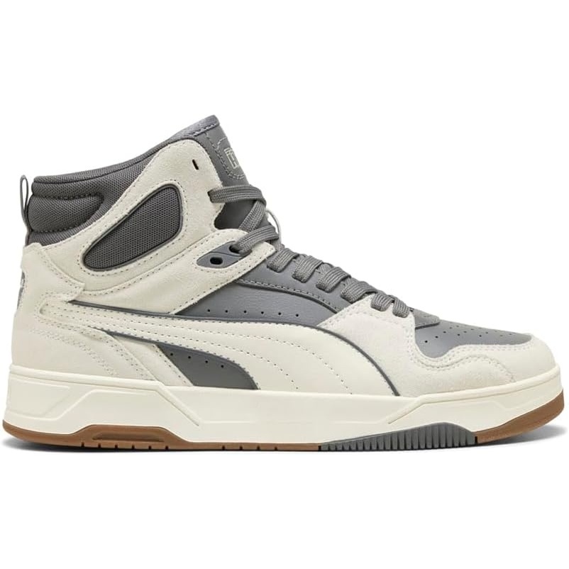 image:imagePUMA Mens Rebound Break Mid Lace Up Sneakers Shoes CasualGrey