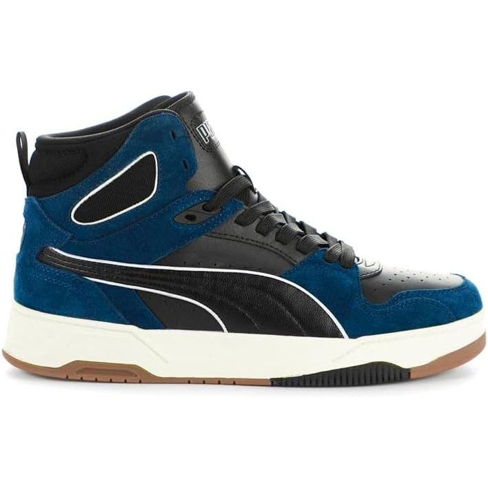 image:imagePUMA Mens Rebound Break Mid Lace Up Sneakers Shoes CasualPersian Blueblackvapor Gray Ah25
