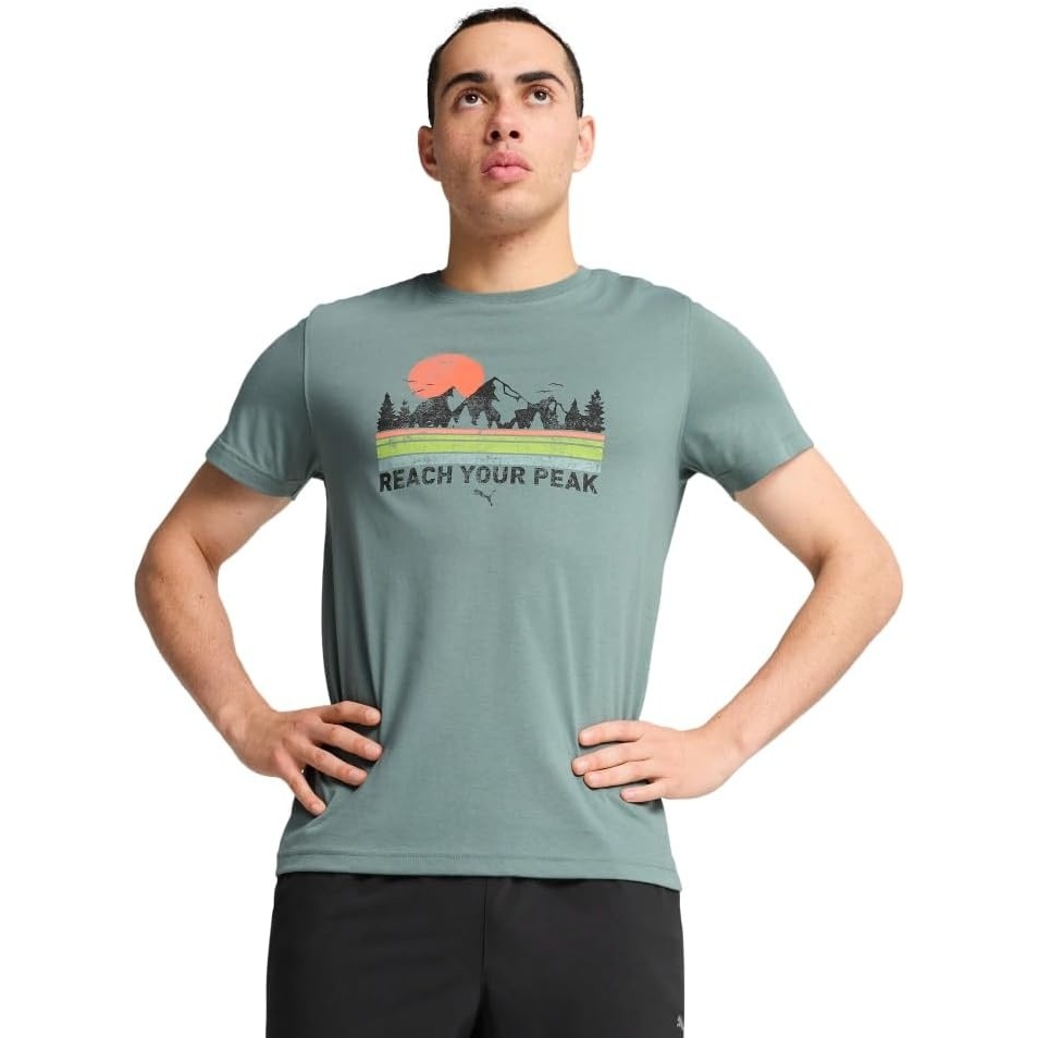 image:imagePUMA Mens Running Graphic TShirtGreen Moon Ss25