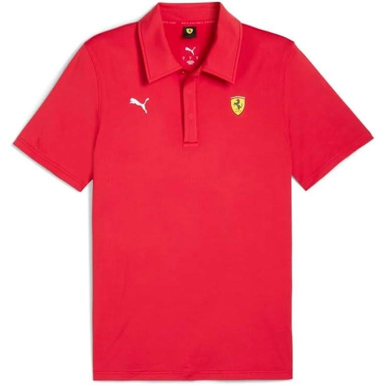 image:imagePUMA Mens Scuderia Ferrari Sportswear Cloudspun Shirt Casual Casual BlackRosso Corsa Ah25