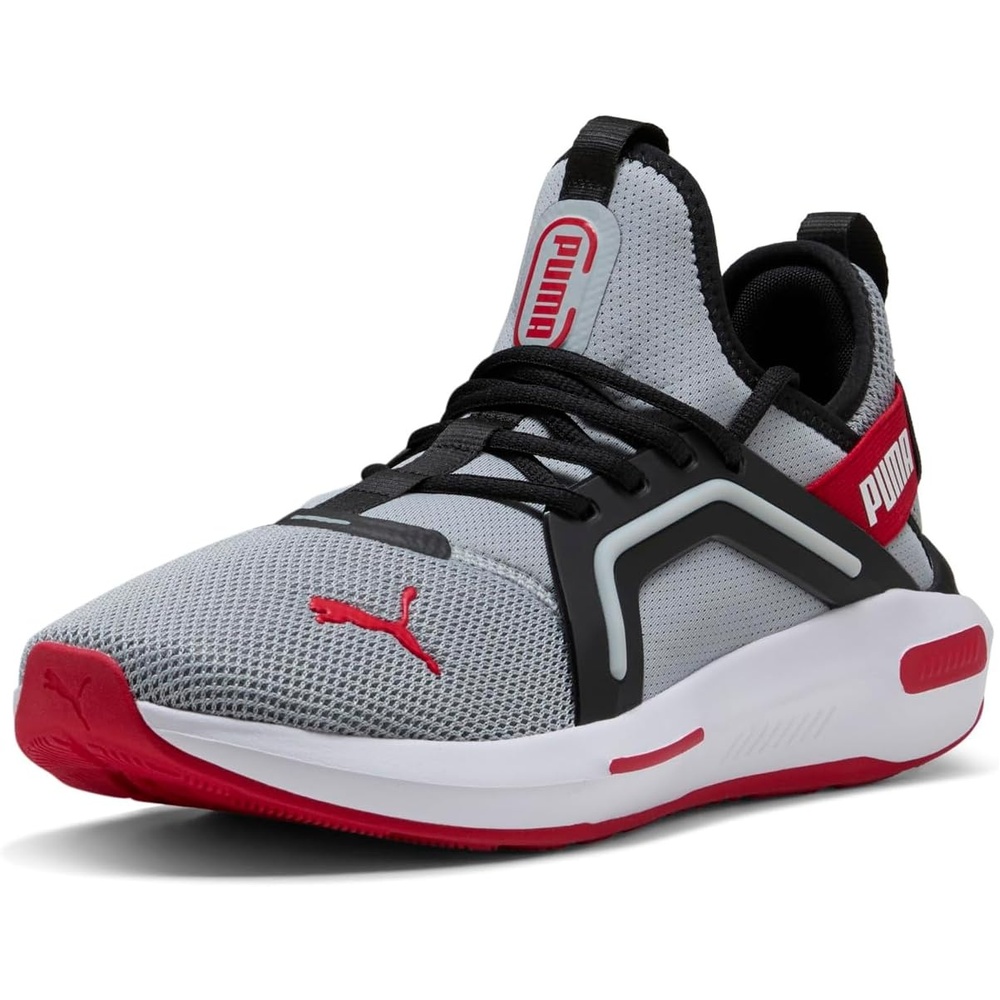 image:imagePUMA Mens Softride Enzo 5 Running Sneakers Shoes WhiteCool Mid Grayblackstrong Red