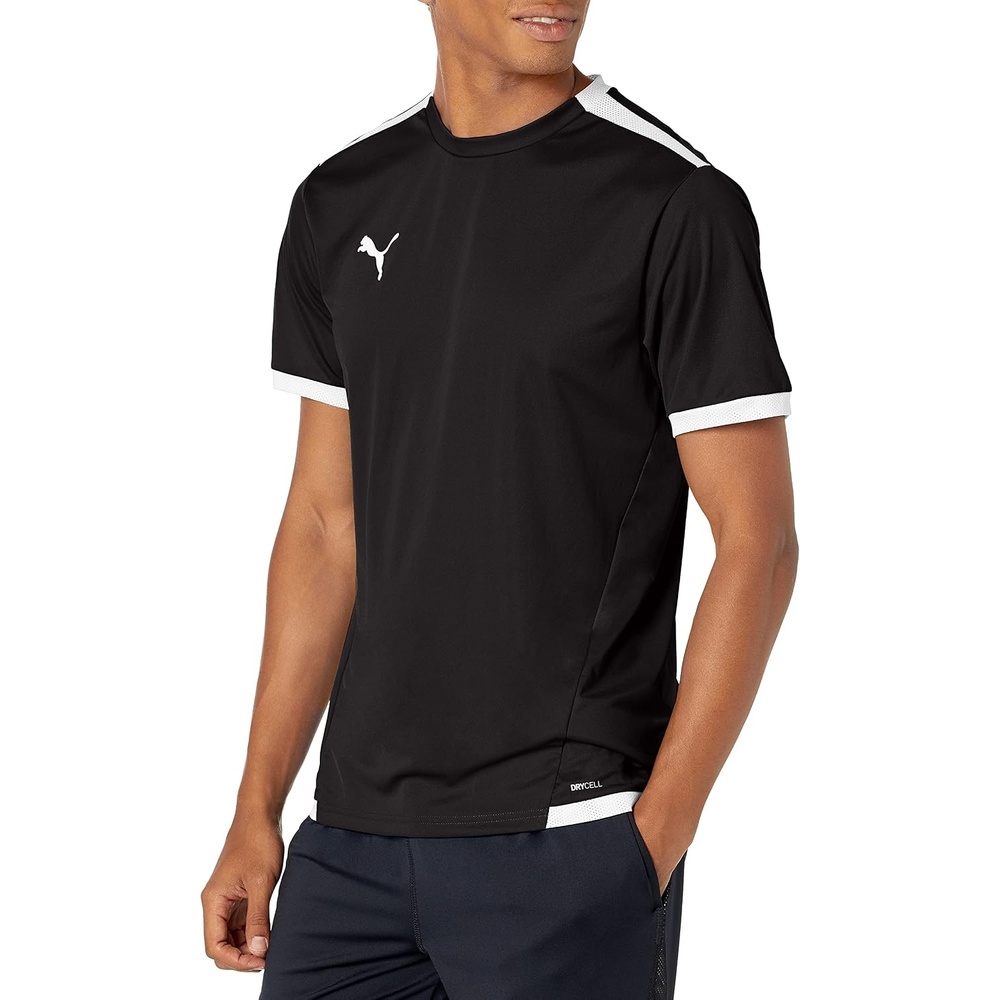 image:imagePUMA Mens Teamliga Crew Neck Short Sleeve Jersey Casual BlueBlackWhite