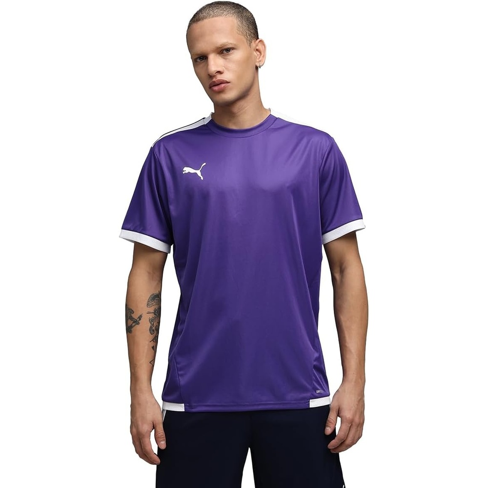 image:imagePUMA Mens Teamliga Crew Neck Short Sleeve Jersey Casual BluePrism Purplepuma White