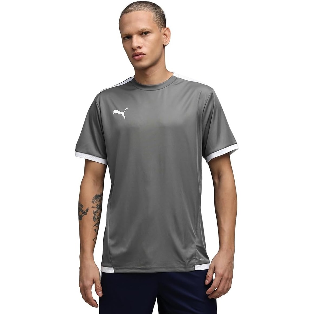 image:imagePUMA Mens Teamliga Crew Neck Short Sleeve Jersey Casual BlueSmoked Pearlpuma White