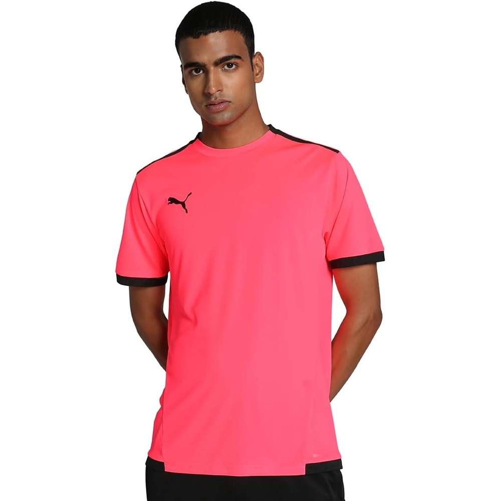 image:imagePUMA Mens Teamliga Crew Neck Short Sleeve Jersey Casual BlueSunset Glowpuma Black