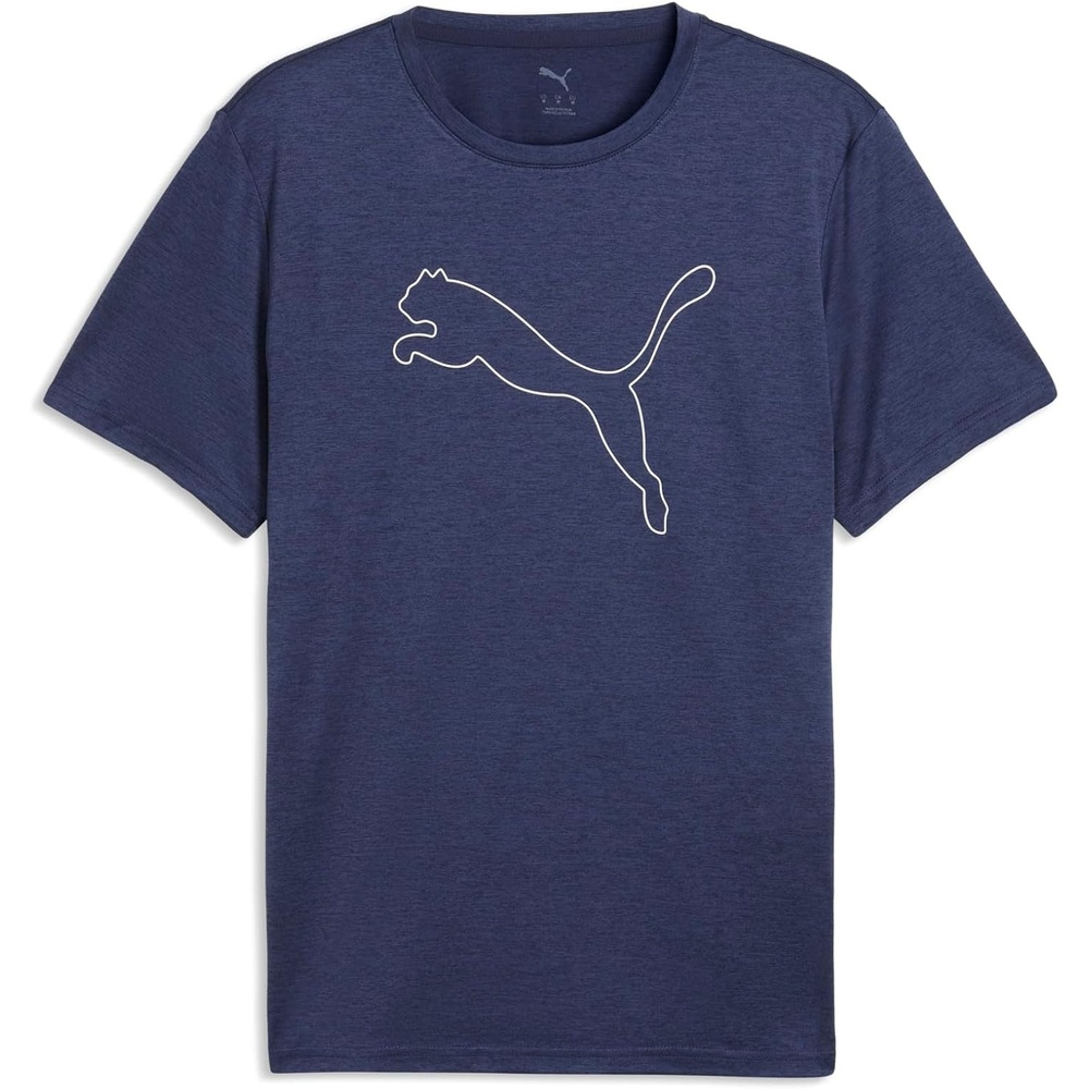 image:imagePUMA Mens Train All Day Essentials Heather Cat Crew Neck Short Sleeve Cf Casual Tops CasualPuma Navy Heather
