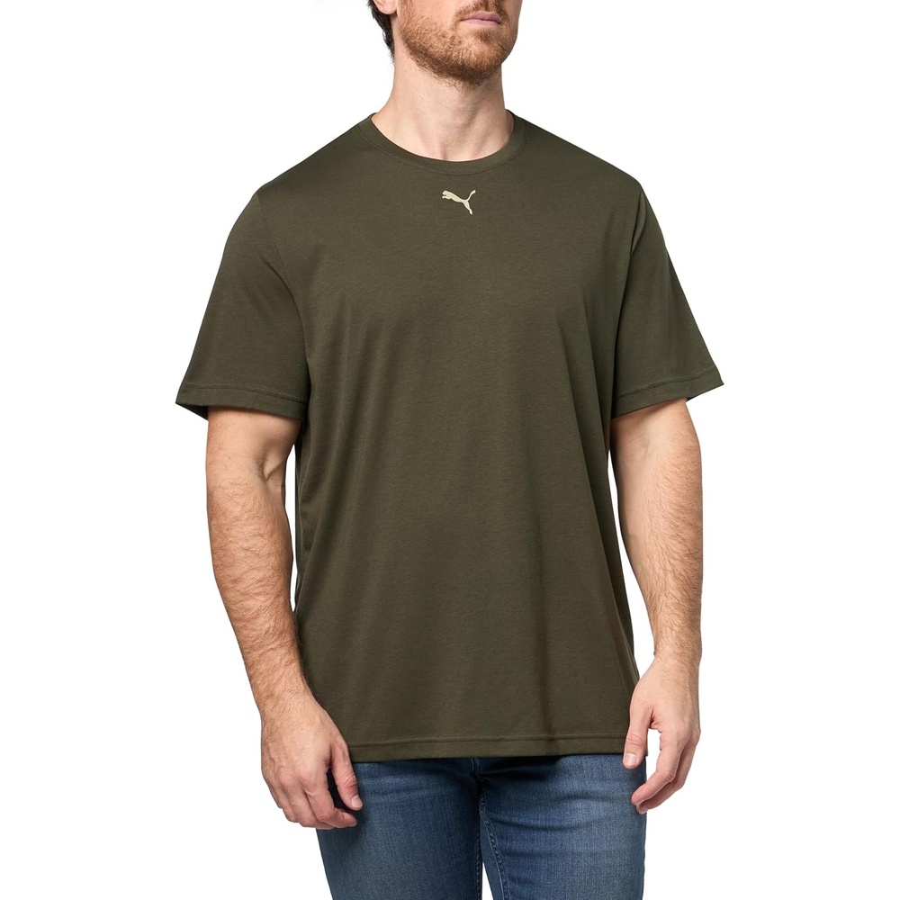 image:imagePUMA Mens Village Wear Graphic Crew Neck Short Sleeve Casual Tops CasualDark Olive Illustrated Ah25