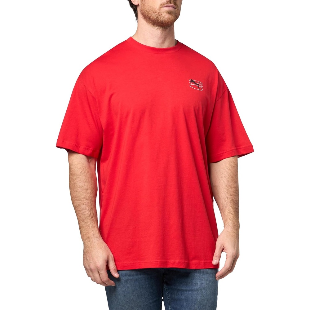 image:imagePUMA Mens Village Wear Graphic Crew Neck Short Sleeve Casual Tops CasualFor All Time Red Grid Ah25