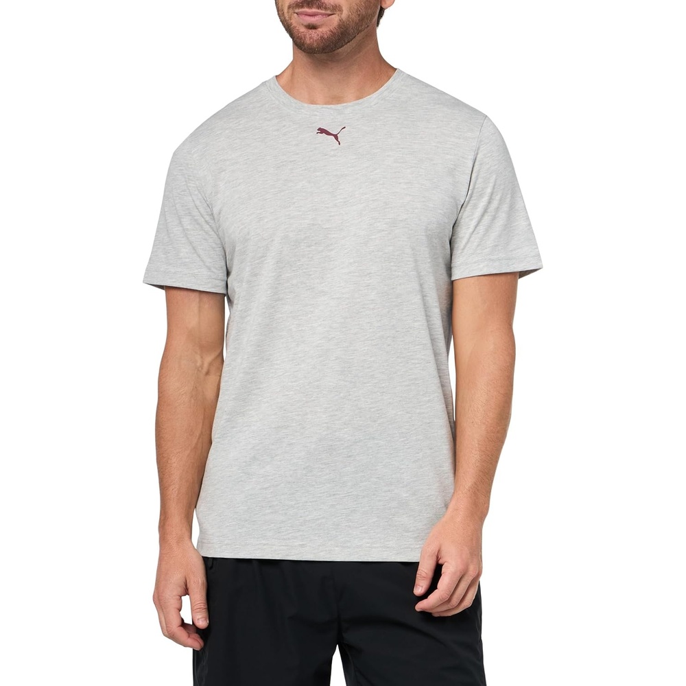 image:imagePUMA Mens Village Wear Graphic Crew Neck Short Sleeve Casual Tops CasualLight Gray Heather Illustrated Ah25