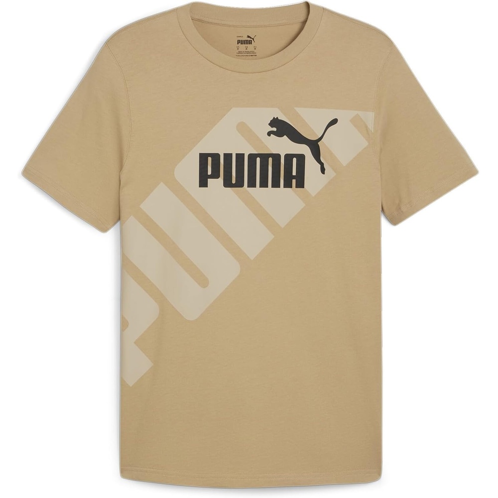image:imagePUMA Mens Village Wear Graphic Crew Neck Short Sleeve Casual Tops CasualPrairie Tan