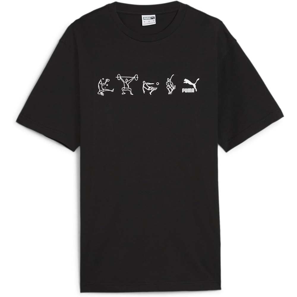 image:imagePUMA Mens Village Wear Graphic Crew Neck Short Sleeve Casual Tops CasualPuma Black