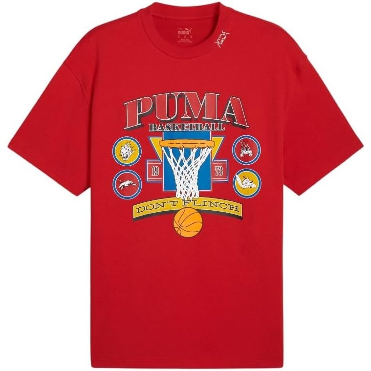 image:imagePUMA Mens Village Wear Graphic Crew Neck Short Sleeve Casual Tops CasualRed