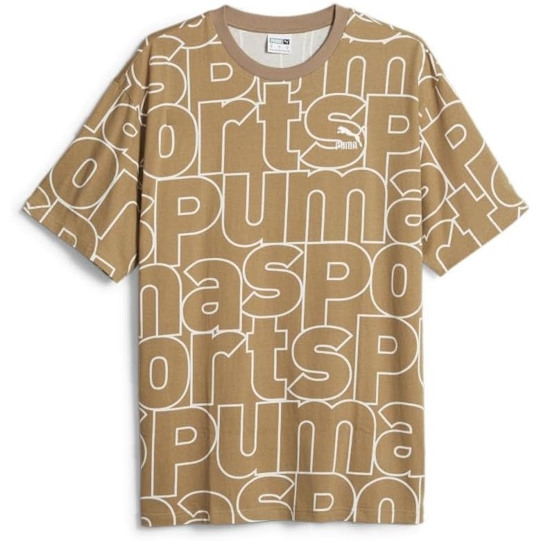 image:imagePUMA Mens Village Wear Graphic Crew Neck Short Sleeve Casual Tops CasualToastedall Over Print Ah23 Team