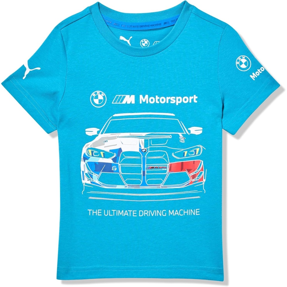 image:imagePUMA UnisexChild BMW M Motorsport Graphic TShirt Tropical Blue Car AH25 Big Kid Small