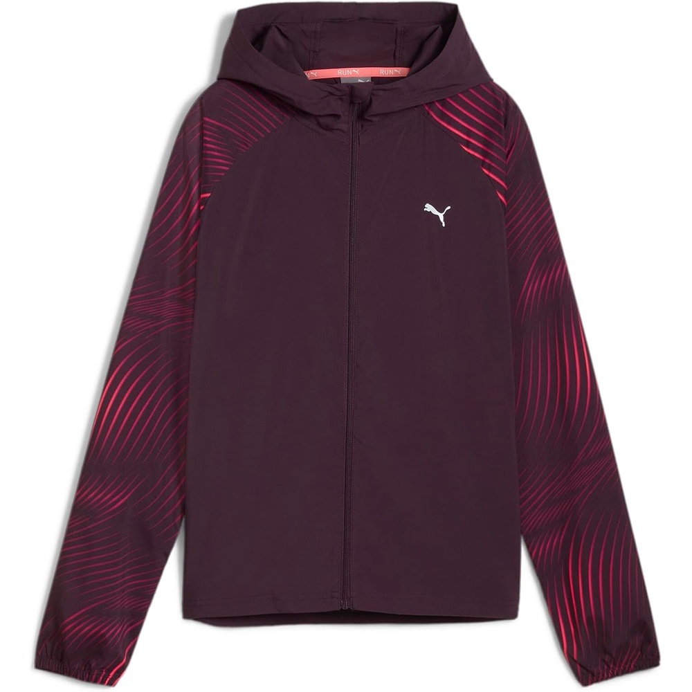 image:imagePUMA Womens Run Favorite Hooded Woven Jacket Running Athletic Outerwear BlackMidnight Plumaop Aw24