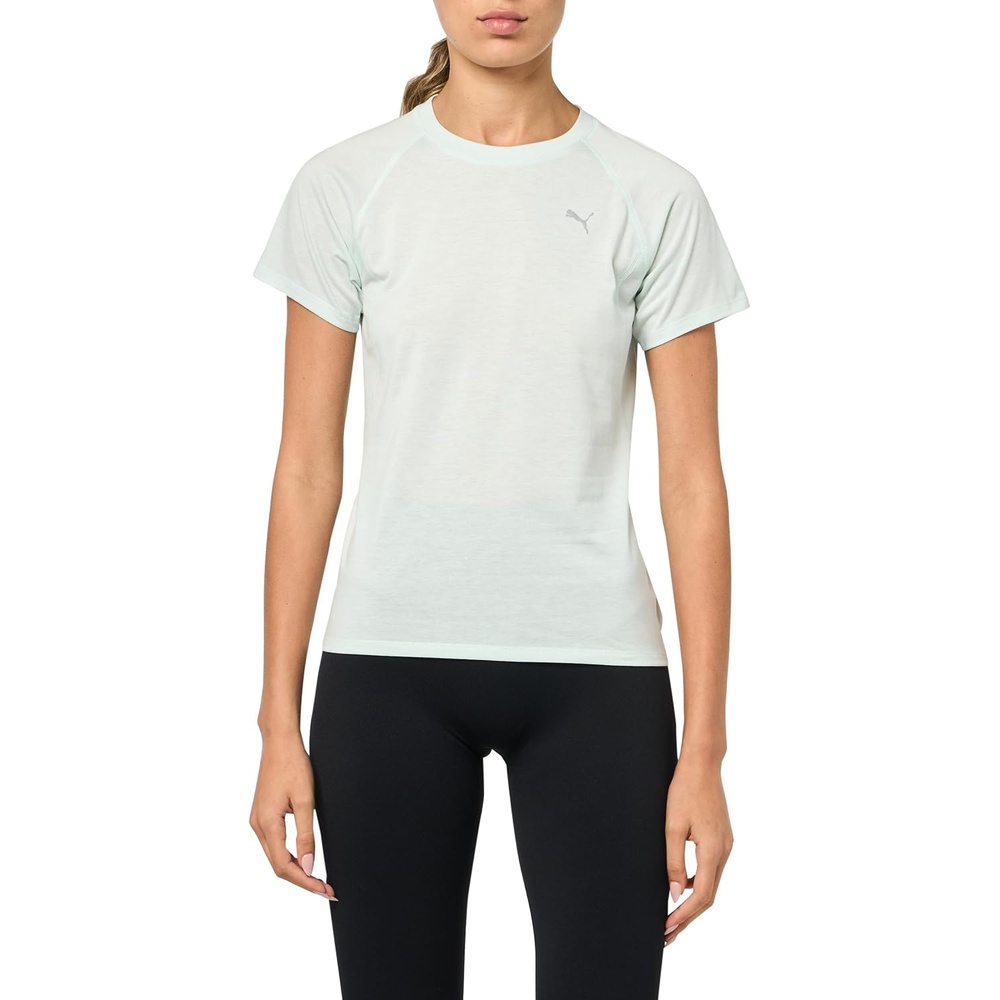 image:imagePUMA Womens Run Favorites Velocity Crew Neck Short Sleeve Athletic Running Casual Tops  GreenPeaceful Blue