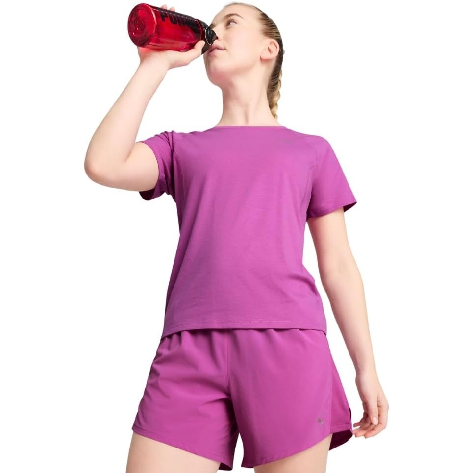 image:imagePUMA Womens Run Favorites Velocity Crew Neck Short Sleeve Athletic Running Casual Tops  GreenWild Berry Ss25