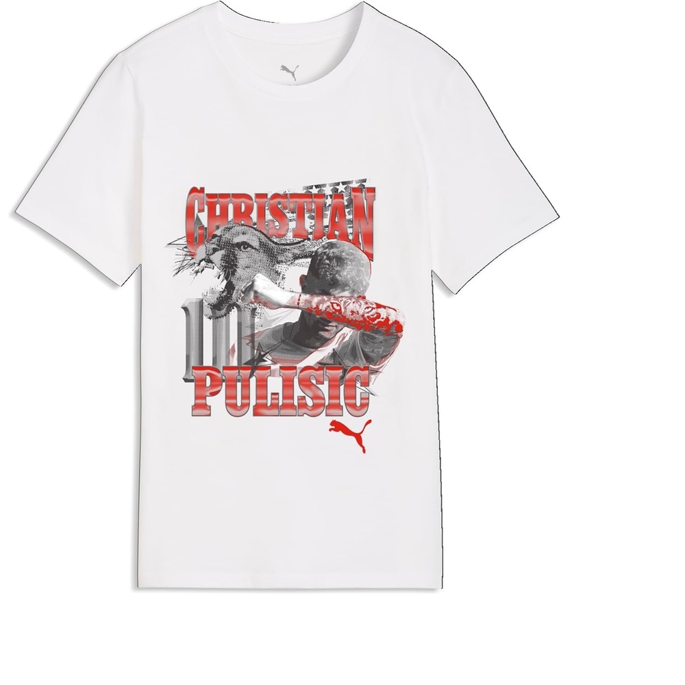 image:imagePuma Junior Christian Pulisic American Dream TShirtPuma Whitefor All Time Red