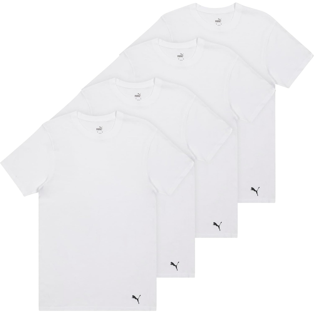 image:imagePuma Mens 4 Pack Cotton Crewneck Short Sleeve TShirtWhite