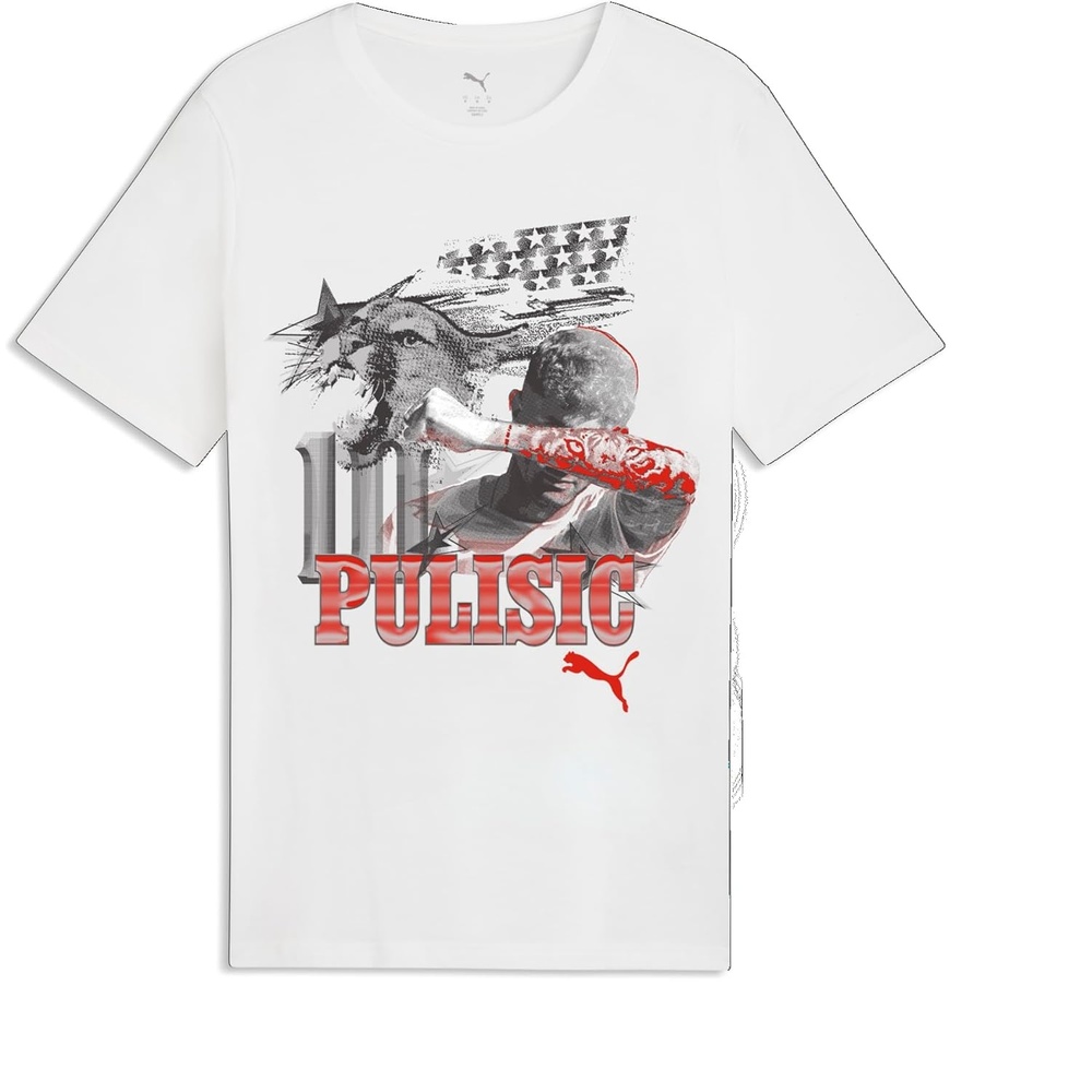 image:imagePuma Mens Christian Pulisic American Dream TShirtPuma Whitefor All Time Red
