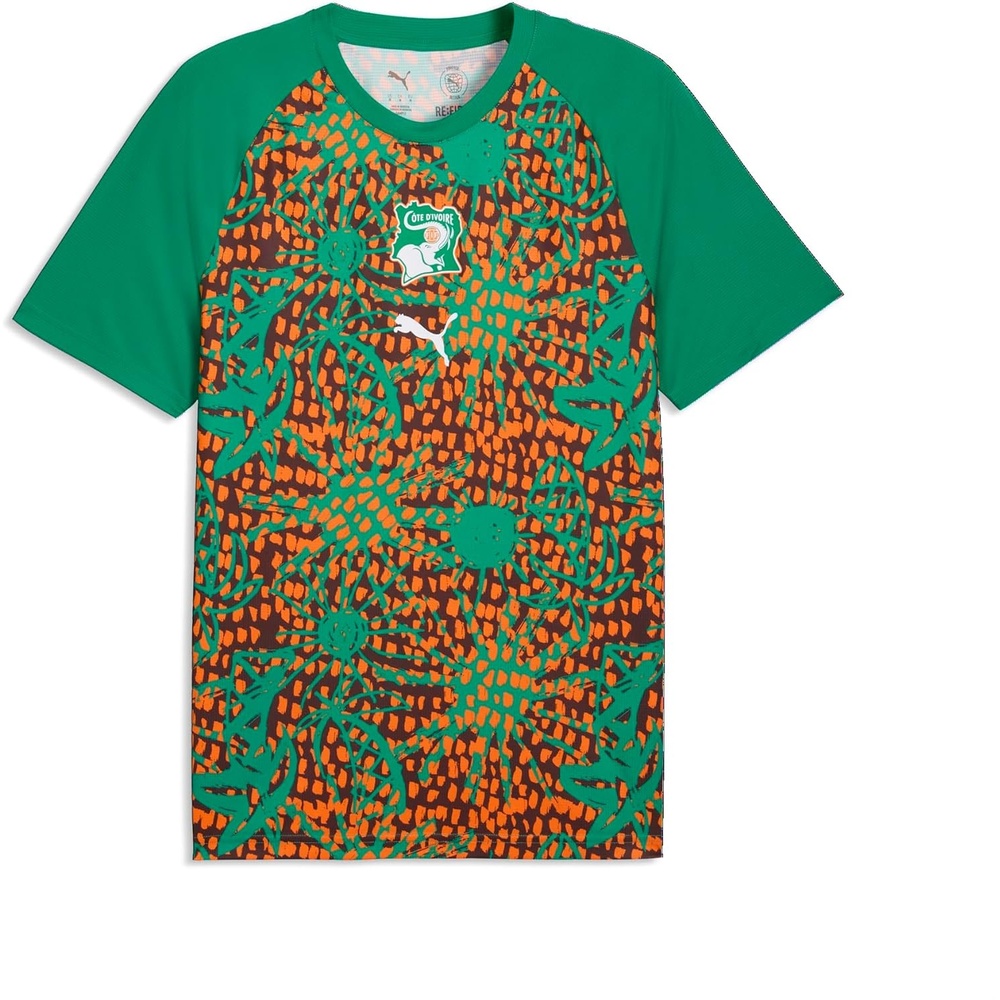 image:imagePuma Mens Kenya Ivory Coast Warm Up JerseySport Greenchocolate Brown