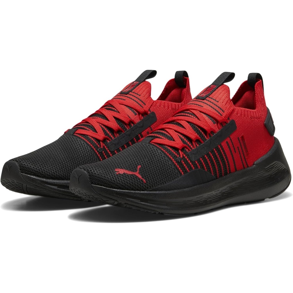 image:imagePuma Mens Softride Symmetry Fuzion Running ShoesPuma Blackfor All Time RedPuma White