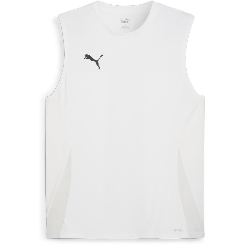 image:imagePuma Mens Teamgoal Sleeveless JerseyPuma Whitepuma Blackfeather Grey