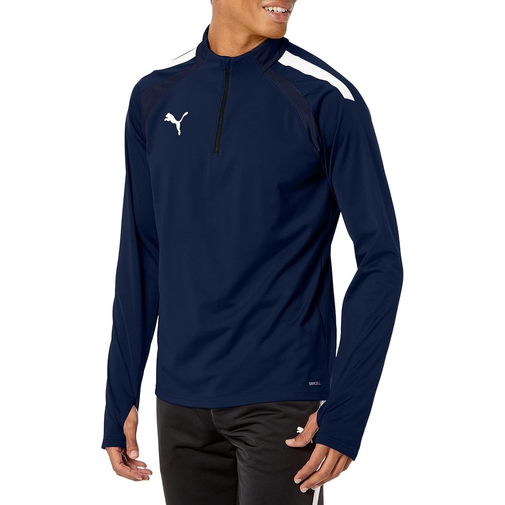 image:imagePuma Mens Teamliga 14 Zip TopPeacoatWhite