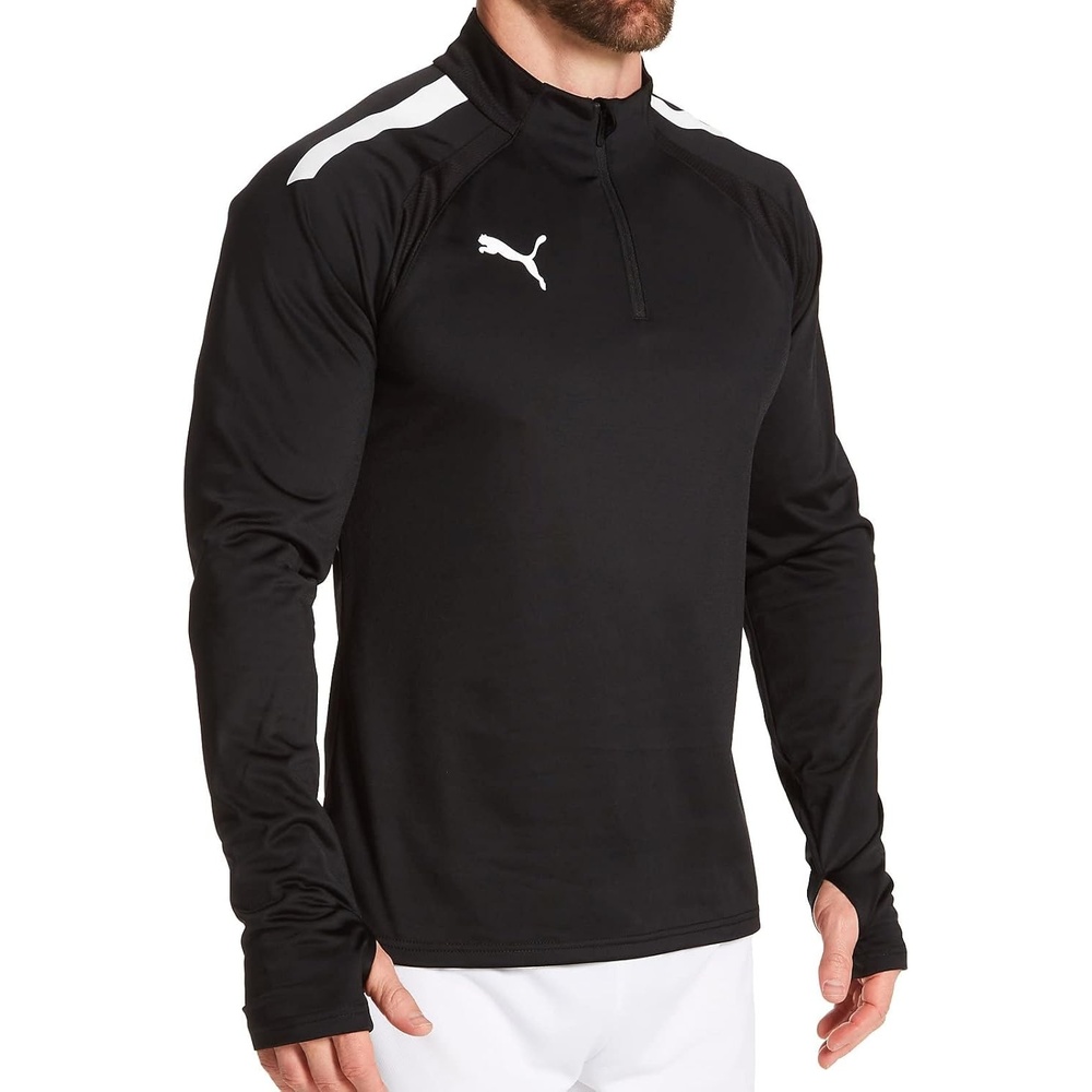 image:imagePuma Mens Teamliga 14 Zip TopPuma Blackpuma Whit