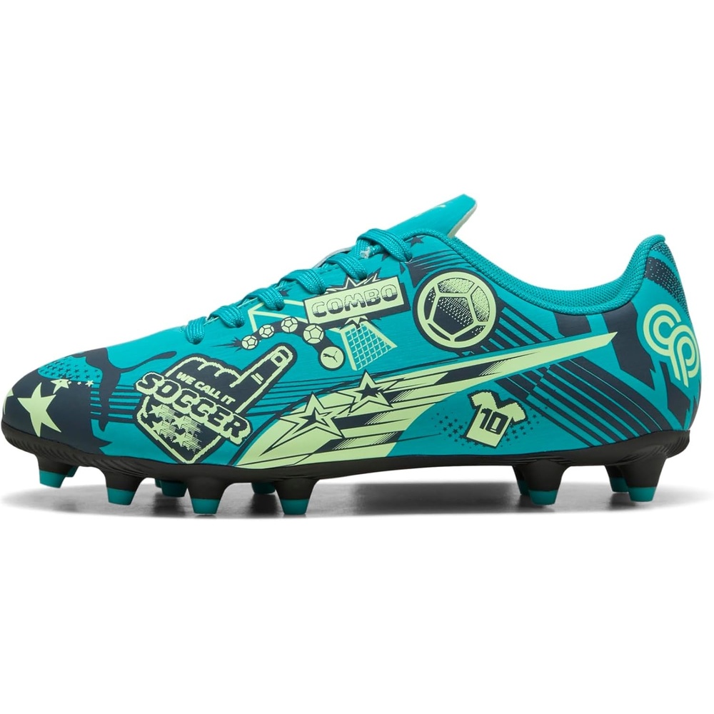 image:imagePuma UnisexChild Christian Pulisic Legacy Ultra Firm Artificial Ground Soccer CleatsDeep Aquamarine Bluespeed Green