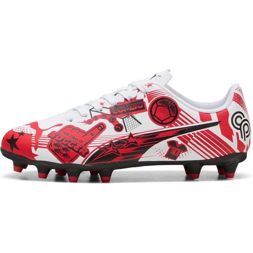 image:imagePuma UnisexChild Christian Pulisic Legacy Ultra Firm Artificial Ground Soccer CleatsPuma Whitepuma Redpuma Black