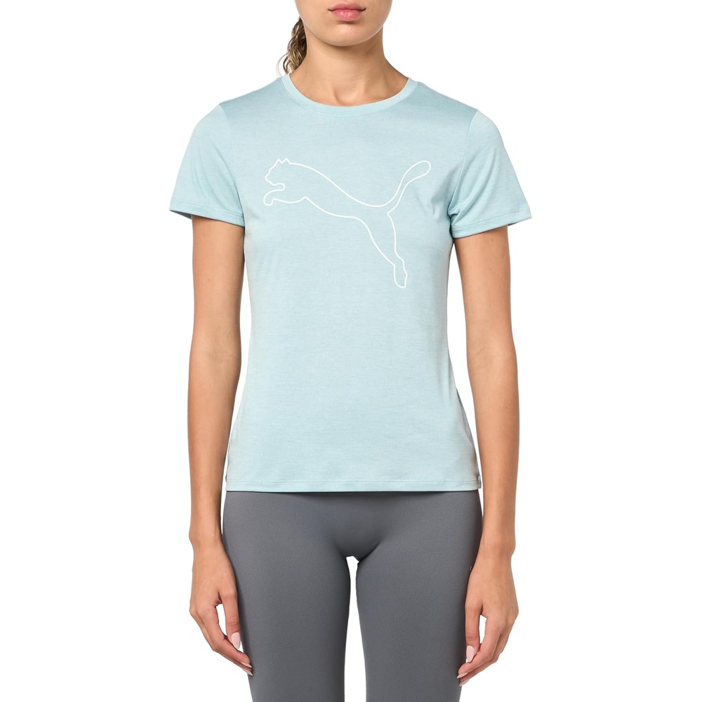 image:imagePuma Womens Train All Day Essential Logo TShirtModern Mint Heather