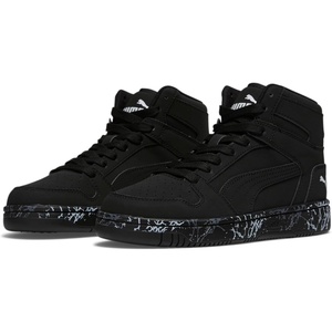 PUMA Boys’ Rebound Layup Mid Sneakers(Black)