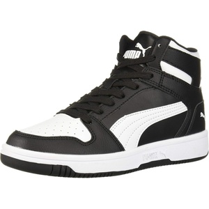 PUMA Boys’ Rebound Layup Mid Sneakers(Black/White)
